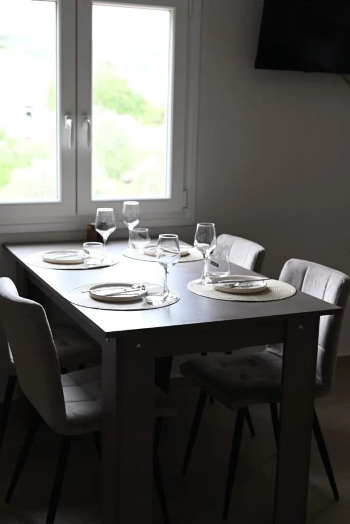 Emocean apartments kitchen living room with smart tv