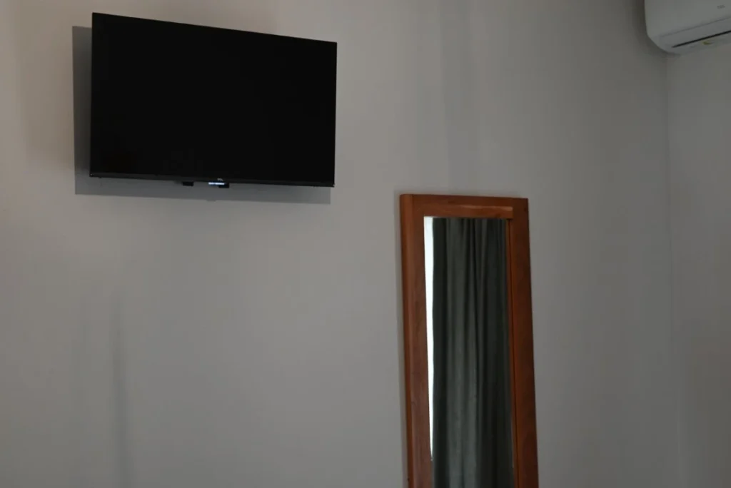 Emocean apartments master bedroom with mirror smart tv air condition